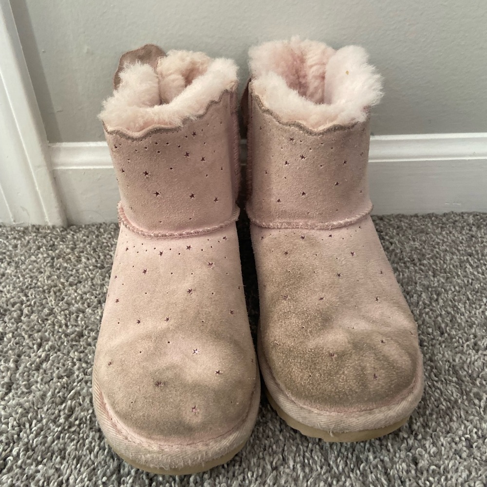 Two pair UGGS light pink and gray. Fair condition from a smoke free home